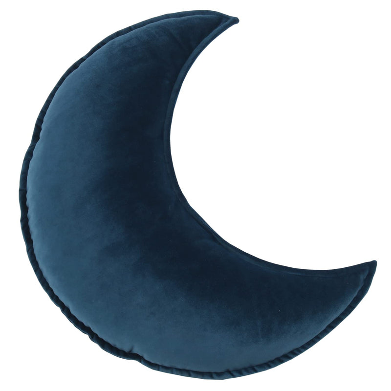 [Australia] - Star Moon Shaped Pillow Soft Velvet Nursery Stuffed Throw Pillows for Baby Room Kids Reading Nook Decor Gift (Moon, Teal) 
