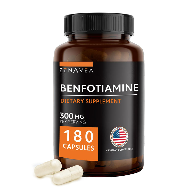 Benfotiamine 300mg - Benfotiamine b1-180 Capsules (3 Months Supply) - Vegan, Non-GMO, Gluten-Free | Vitamin B1 (Thiamine) Derivative · Vegan · Gluten Free · Non-GMO · 3 Month Supply · Independently 3rd Party Tested