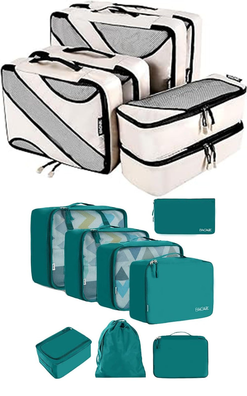 BAGAIL 8 Set Packing Cubes and 6 Set Luggage Packing Organizers