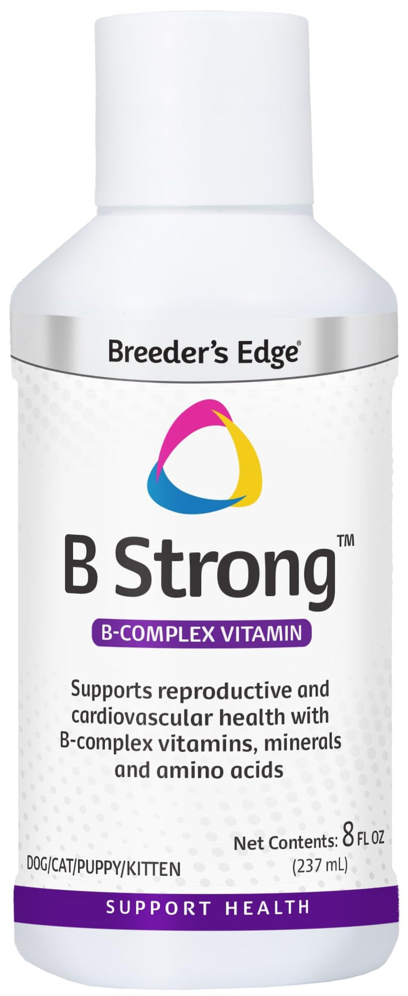 Breeder's Edge B Strong Liquid Vitamin B Supplement for Dogs & Cats, 8 oz | B Vitamins Support Reproductive Health, Normal Heat Cycles, Energy Production, Appetite, Heart Health, Stamina & Vitality 8 oz - Liquid