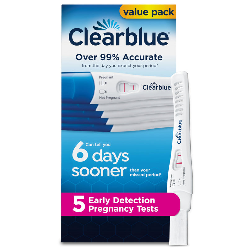Clearblue Early Detection Pregnancy Test, 5 Ct Early 5 5 Count (Pack of 1)