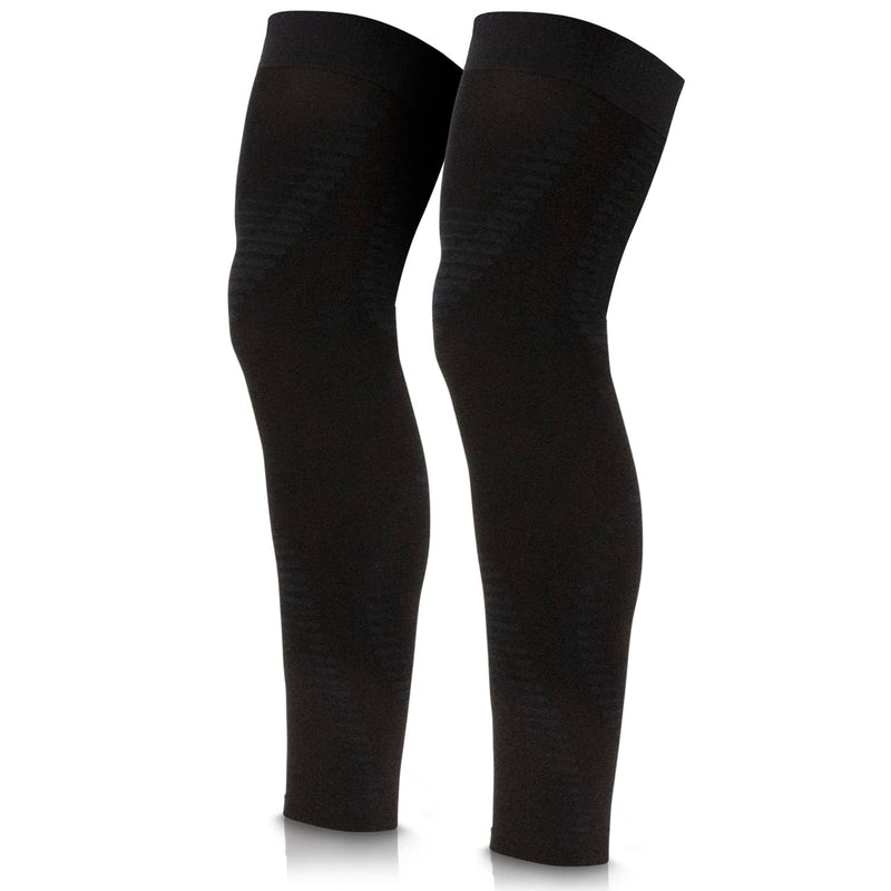 Vive Full Leg Compression Sleeves for Men & Women (Pair) - Knee, Calf, & Thigh Support Brace Wrap for Basketball, Football, Wrestling - Footless Long Running Accessories for Shin Splints (Medium) Medium