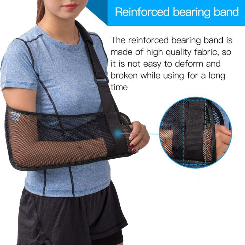[Australia] - Mesh Arm Shoulder Sling - Medical Shoulder Immobilizer for Shower - Adjustable Arm Brace for Torn Rotator Cuff Injury - Right Left Arm for Men Women - Shower Sling for Elbow, Wrist updated version 