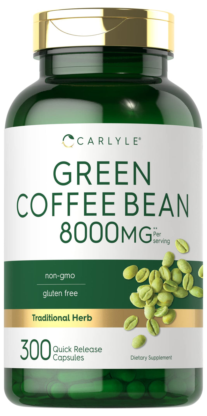 [Australia] - Carlyle Green Coffee Bean Extract | 8000 mg | 300 Capsules | Non-GMO and Gluten Free Formula | Traditional Herb Supplement 