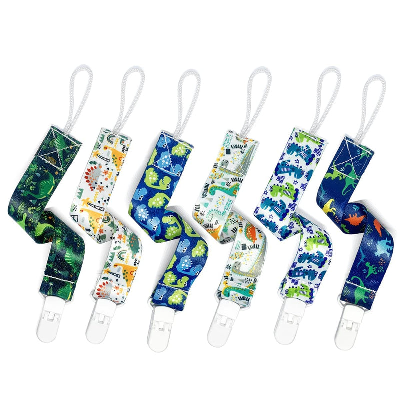 [Australia] - PandaEar Baby Pacifier Clips, 6 Pack Universal Holder Leash for Boys and Girls, Teething Toys Teethers 