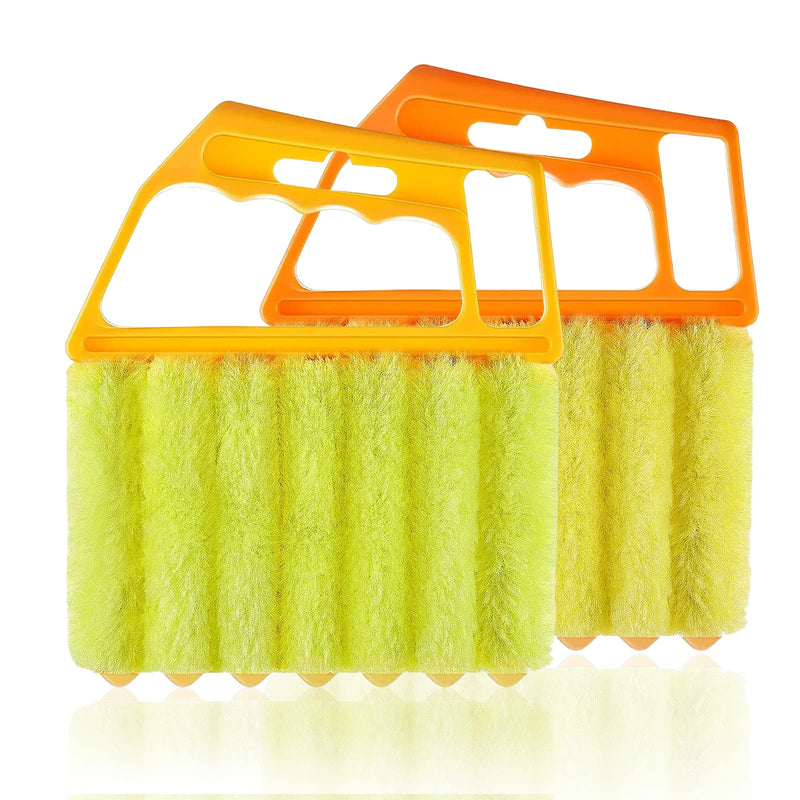 [Australia] - AOCEAN 2 Pcs Blind Cleaner Duster Tool 7-Finger Dusting Cleaner Tool for Window & Air Conditioner Handheld Mini Duster Brush for Wood Blinds Dust Dirt 2pcs 