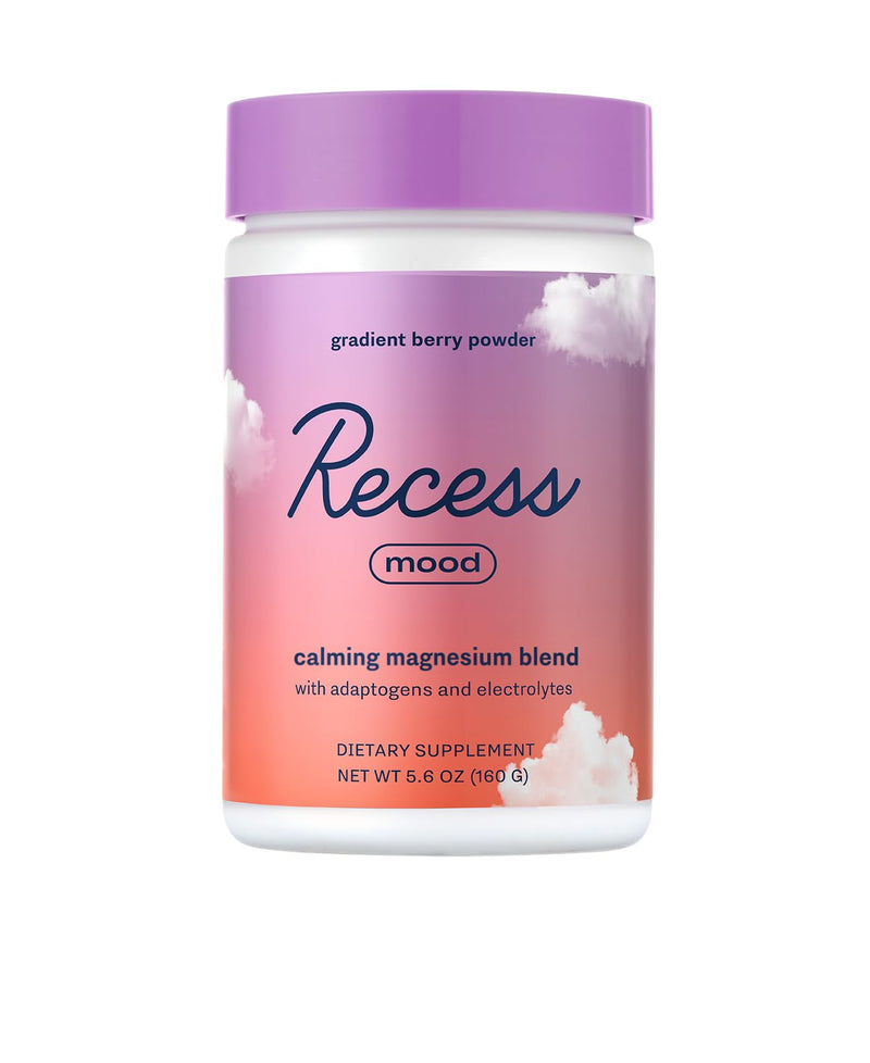 [Australia] - Recess Mood Powder, Calming Magnesium L-Threonate Blend with Passion Flower, L-Theanine, Electrolytes, Magnesium Calm Support Powder Supplement - Gradient Berry 28 Serving Tub 5.6 Ounce (Pack of 1) 