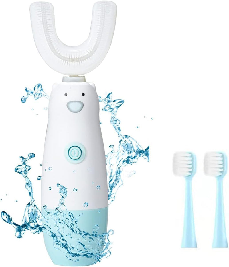 [Australia] - Kids Electric Toothbrush，6 Cleaning Models Toddler Toothbrush Waterproof Battery Powered 360 Automatic Sonic u Shaped Toothbrushes for 2-7 Years Old for Boys Girls（Blue） Age 2-7 Blue 