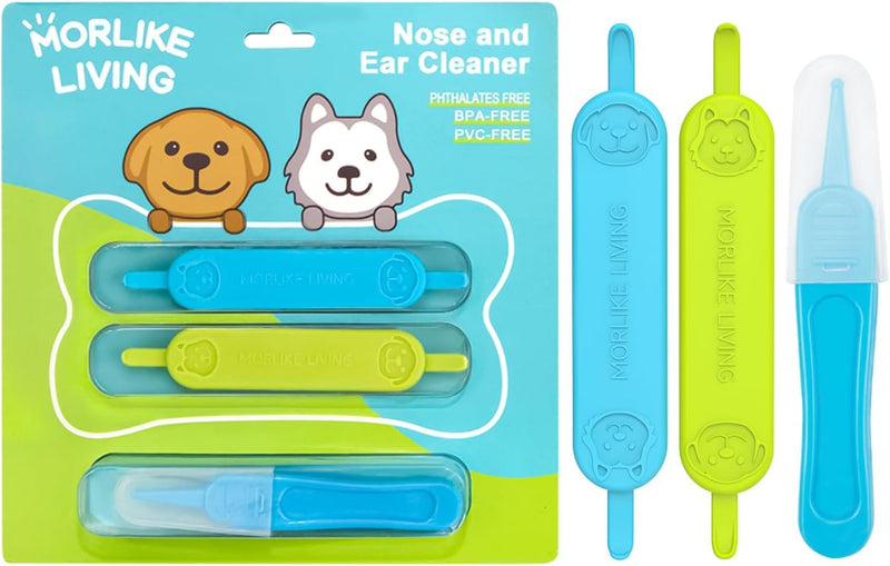 [Australia] - MORLIKE LIVING Baby Nose and Ear Cleaner Tool, Soft Flexible Rubber Nasal Booger Picker for Newborns and Infants, Dual Ear Wax and Snot Remover, Essential Baby Care Products Small 