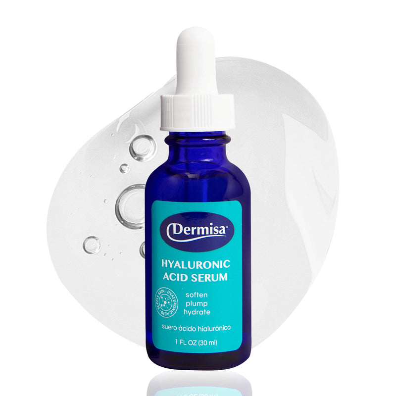 Dermisa Hyaluronic Acid Serum with 1% Pure HA, Beta-Glucan, Vitamin B5 & Vitamin E, Intense Hydrating Face Serum for Dry Skin, Fine Lines and Barrier Repair, 1.0oz