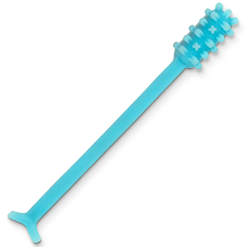 [Australia] - V2 Hard Plastic Denture Gel Adhesive Remover - Remove Denture Gel Adhesive from Mouth & Gums, Denture Glue Removal Tool, Oral Hygiene, Scraper w/Textured Grip and Rigid Bristles Blue 