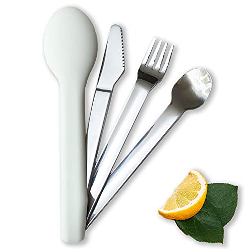 [Australia] - Portion Control Flatware for Healthy Eating & Bariatric Diet with Silicone Case (2) 2 