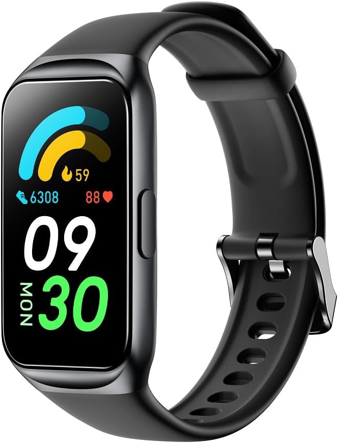[Australia] - Fitness Tracker 2022 Version IP68 Waterproof Personalized Watch Faces, HUAKUA Fitness Watch with Heart Rate Sleep Monitor Sports Tracker Steps Calories Counter Watch for Men Women (Black) Black 