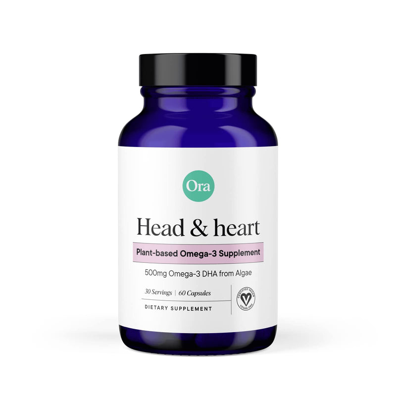 [Australia] - Ora Organic Vegan Omega 3 Supplement - 500mg DHA for Brain, Eye, and Heart Health - Made from Sustainable Algae - 60 Capsules 