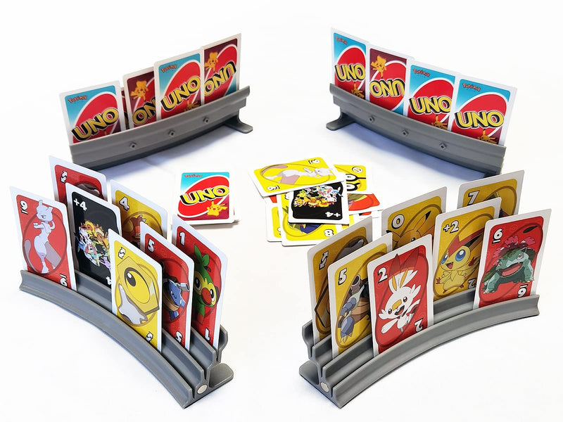 [Australia] - Extendable Plastic Playing Card Holder Set of 4 (Grey), Card Holders for Card Games 
