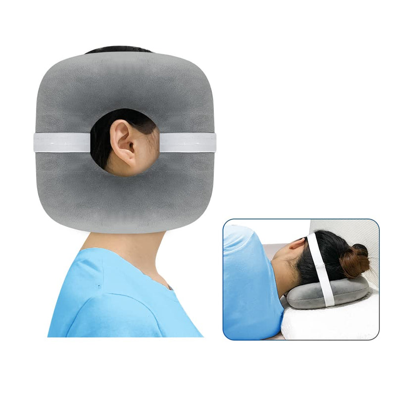 [Australia] - Piercing Ear Pillow with Holes for Ear Pain Side Sleeping Donut Pillows Cnh Pressure Sore Relief Inflammation Ache Cushion Ear Guard Pad with a Strap Ultimate Comfort and Protection 
