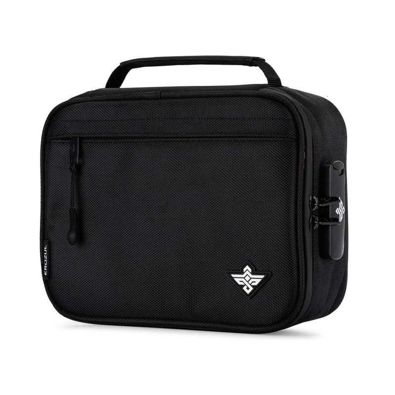 Exodus Storage Travel Bag with Combination Lock Water Resistant Organizer Case + Bonus Gifts (Black) Black
