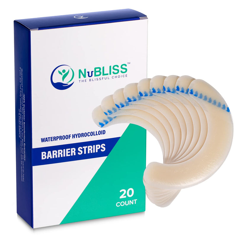 [Australia] - FSA & HSA Eligible Elastic Skin Adhesive Ostomy Barrier Strips - 20 Count - Medical-Grade Ostomy Supplies - Hydrocolloid Waterproof Coloplast Barrier Strips 