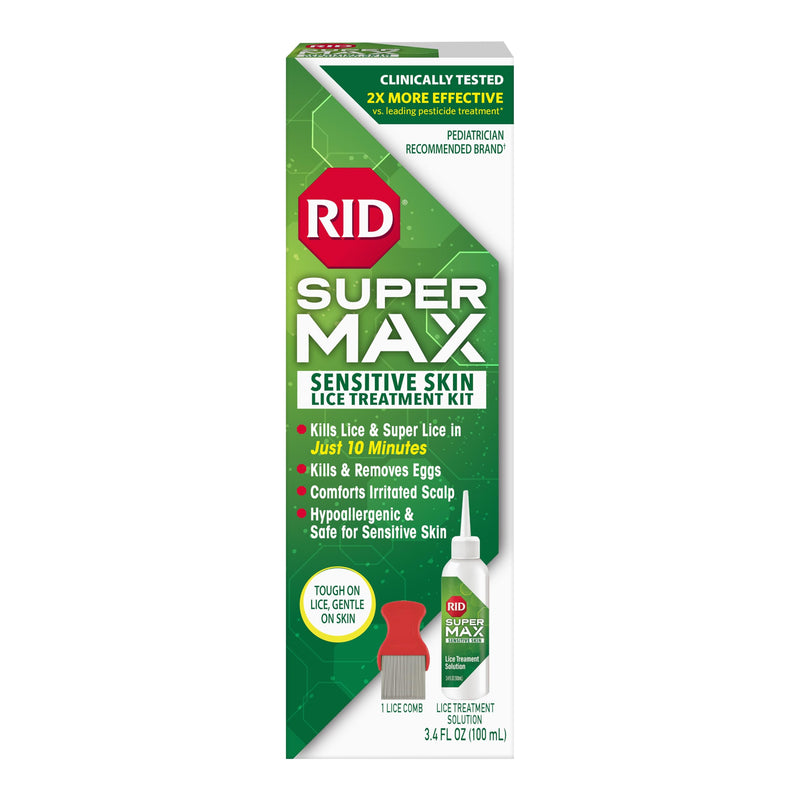 [Australia] - RID Super Max Sensitive Skin Lice Treatment, Kills Super Lice & Eggs, Safe for Sensitive Skin, Clinically Tested, Package Graphics May Vary 