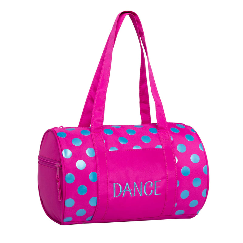 1049 Dots Small Duffel Bag for Dancers - Pink/Blue Dots, One_Size Pink / Blue Dots