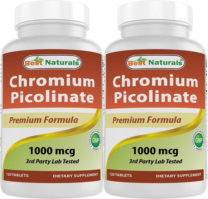 [Australia] - Best Naturals Chromium Picolinate 1000 mcg 120 Tablets (120 Count (Pack of 2)) Unflavored 240 Count (Pack of 1) 