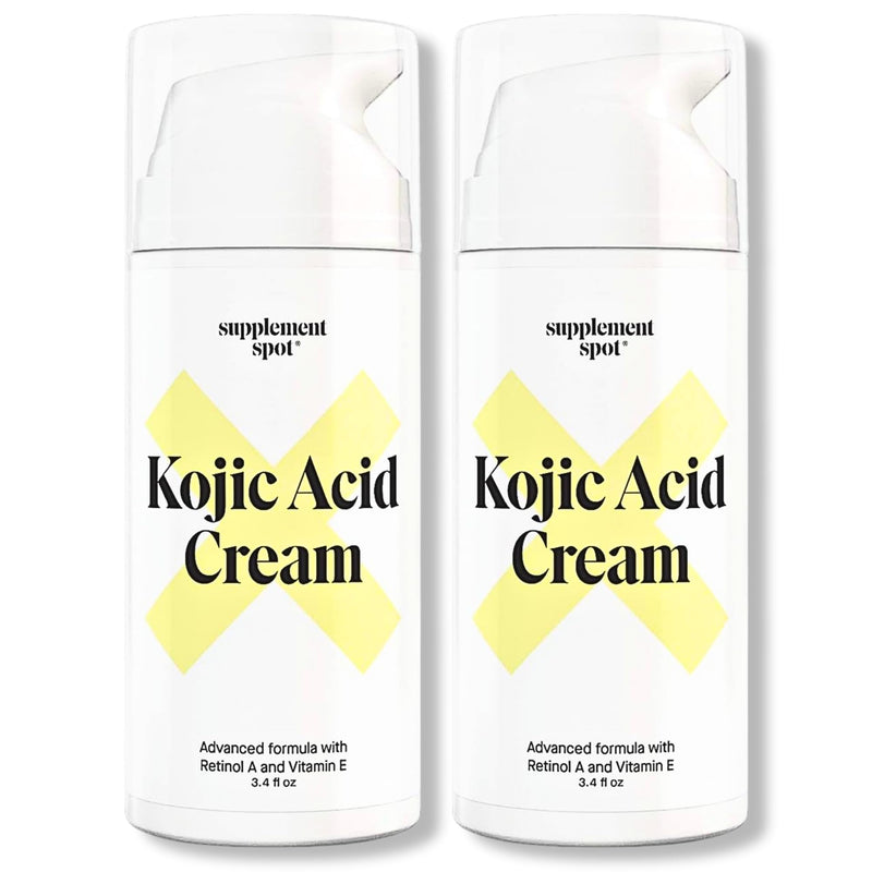 Kojic Acid Face Cream for Dark Spots, Retinol A & Vitamin E Dark Spot Treatment for Women - Anti-Aging & Even Skin Tone – Natural Kojic Acid Cream for Women, 3.4 Oz - 2 Pack 3.4 Ounce (Pack of 2)