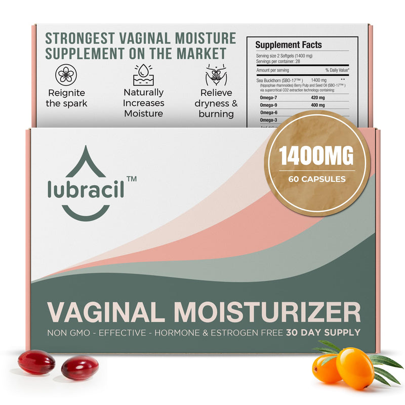 Lubracil Vaginal Moisturizer for Women, Hydrating Formula - 60 Count,1 Pack | Lubracil Vaginal Moisturizer Formula with Sea Buckthorn Oil & Omegas hydrate, soften dryness, and promote feminine wellness 60 Count (Pack of 1)