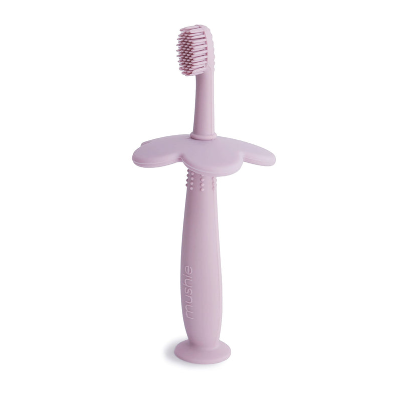 [Australia] - mushie Flower Toddler Training Toothbrush (Soft Lilac) Flower (Soft Lilac) 