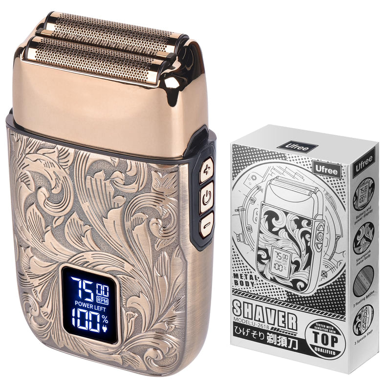 [Australia] - Ufree Close Shave Electric Foil Shavers for Men, 3-Speed Electric Razor, Bald Head Shavers, Face Shaving Beard Trimmer with LCD Display, Gifts for Men 