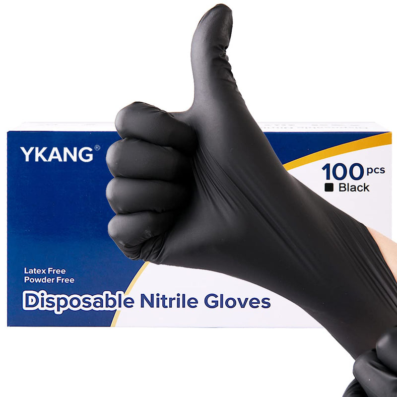 [Australia] - Black Disposable Nitrile Gloves,Latex Free Disposable Gloves 100 PCS,Food Safe Food Prep Cooking Gloves Black Large (Pack of 100) 