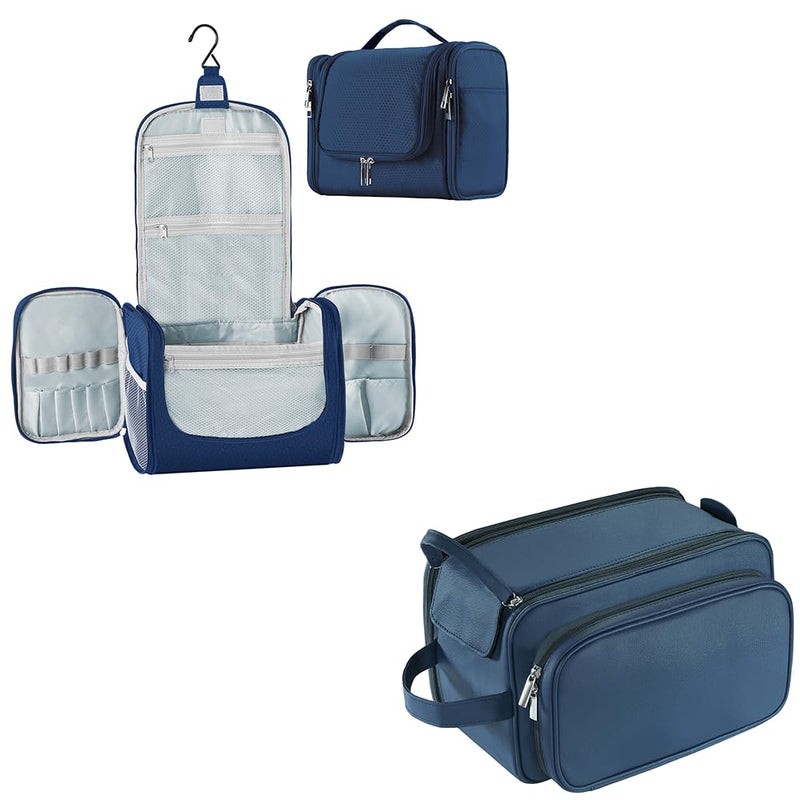 Large Toiletry Bag and PVC Leather Toiletry Bag Blue