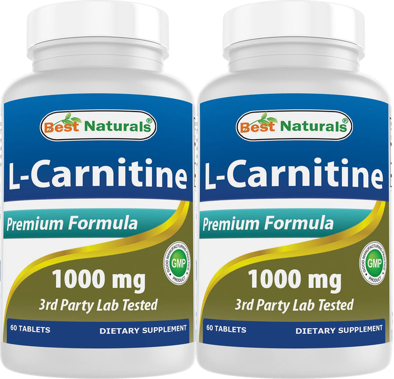 Best Naturals L-Carnitine 1000mg 60 Tablets (60 Count (Pack of 2)) 60 Count (Pack of 2)
