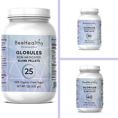 Globules/Blank Pellets 1 LB - Homeopathic. Sizes #10. #20. #25. #30 & #40. All Natural 100% Organic Cane Sugar. (Globules #20) 1 Count (Pack of 1)