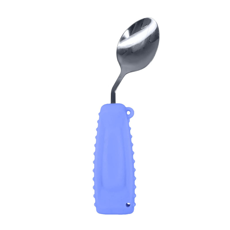[Australia] - Adaptive Weighted Silverware Utensils Angled Spoon for Hand Tremors Parkinsons,Weighted Utensils with Non-Slip Easy Grip Handles for Independent Eating(Left Hand,Purple,Pack of 1) Spoon-L 