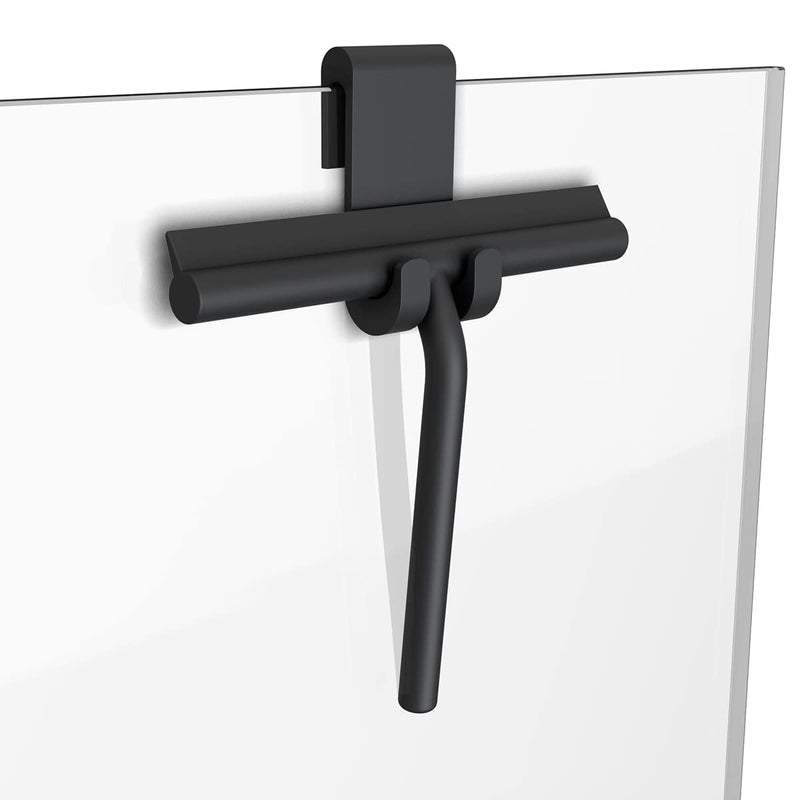 [Australia] - Minismus Shower Squeegee with Hook - Silicone Window Wiper - Shower Squeegee for Glass Doors - Glass Squeegee Bathroom Shower - Window Squeege (8.25 Inches, Black) 8.25 Inches Black Hook 