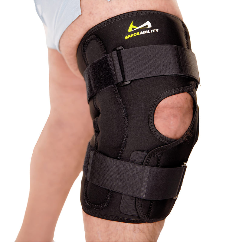 [Australia] - BraceAbility Obesity Hinged Knee Brace - Overweight to Plus Size Wrap Around Support for Womens and Mens Arthritis Treatment, Bariatric Joint Pain Relief, Kneecap Instability, Ligament Weakness (4XL) XXXX-Large 