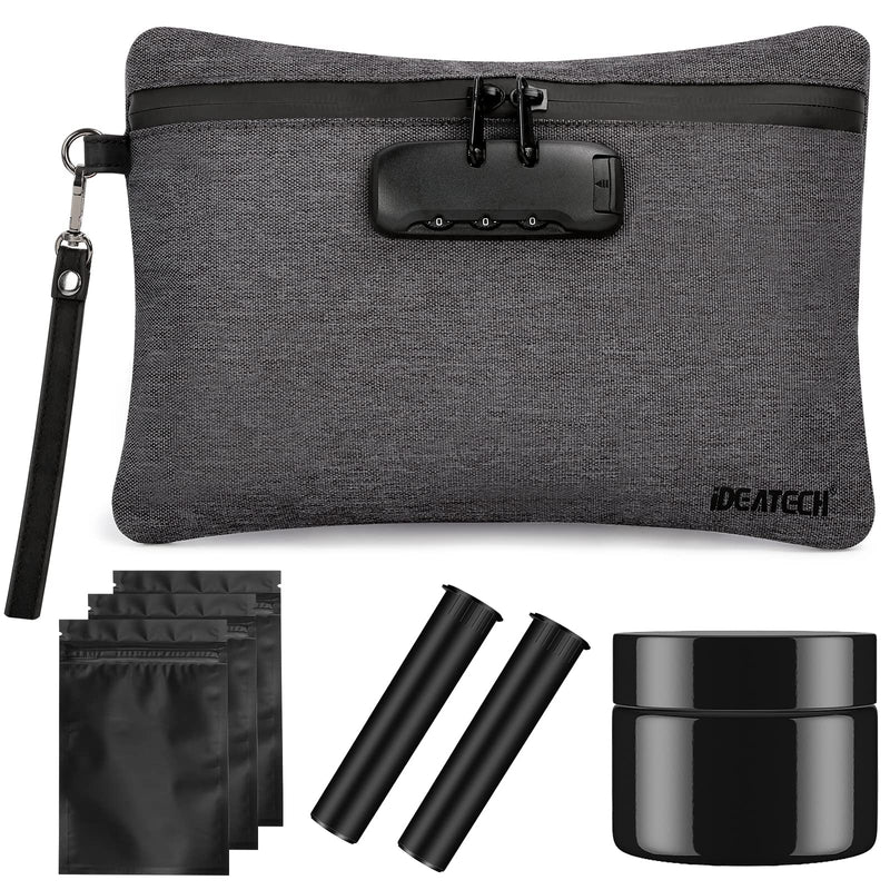 [Australia] - Smell Proof Bag, Dog-Tested Smell Proof Containers with Lock, Smell Proof Stash Bag, Money Safe Organizer, Odor Proof Case Storage Bags for Your Accessories, Smell Proof Pouch Gifts BLack 