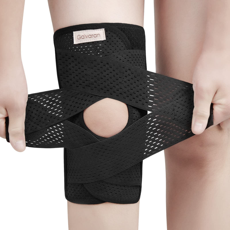 [Australia] - Galvaran Knee Brace with Side Stabilizers for Meniscal Tear Knee Pain ACL MCL Arthritis Injuries Recovery, Breathable Adjustable Knee Support for Men and Women Black Medium 
