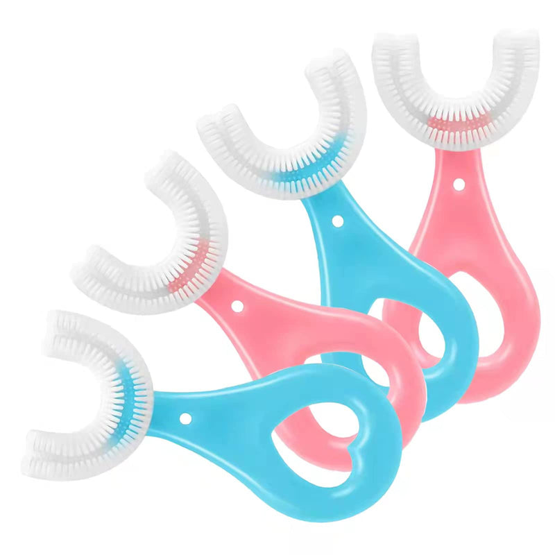 [Australia] - 4 Pack U Shaped Toothbrush Kids, Soft Silicone Brush Head Whole Mouth with Handle 360 ¬∞ Oral Teeth Cleaning Design for Toddler Toothbrushes Age 2-6 