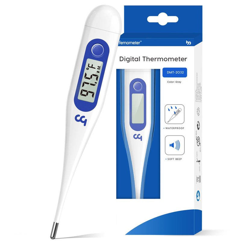 [Australia] - Thermometer for Adults, Oral Thermometer for Fever, Thermometer with Fever Alert, Memory Recall, C/F Switchable, Rectum Armpit Reading Thermometer for Whole Family (Klein Blue) 