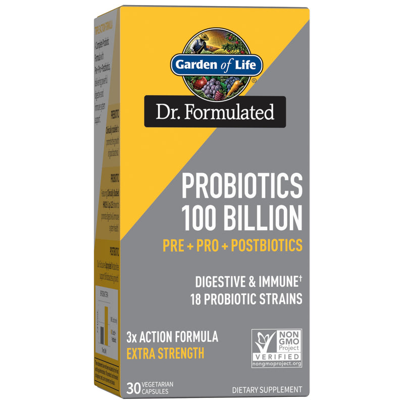 [Australia] - Garden of Life Dr Formulated Once Daily 3-in-1 Complete Probiotics, Prebiotics & Postbiotics Supplement for Women and Men‚Äôs Digestive & Immune Health ‚Äì Extra Strength, 100 Billion CFU, 30 Day Supply 