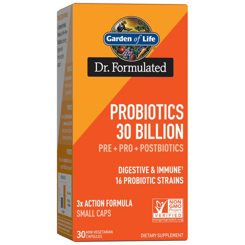 [Australia] - Garden of Life Dr Formulated Once Daily 3-in-1 Complete Probiotics, Prebiotics & Postbiotics - PRE + PRO + POSTBIOTIC Supplement for Adults’ Digestive & Immune Health, 30 Billion CFU, 30 Day Supply Unflavored 30 Count (Pack of 1) 