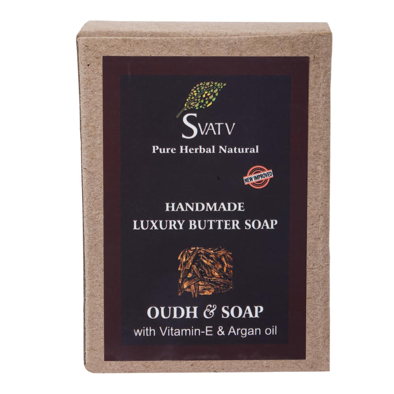 Handcrafted Soap with natural, soothing herbs of OUDH & VITAMIN -e I For Men and Women | Kosher & GMP Certified Soap | Traditional Ayurvedic Herbal Soap for all skin type - 125g