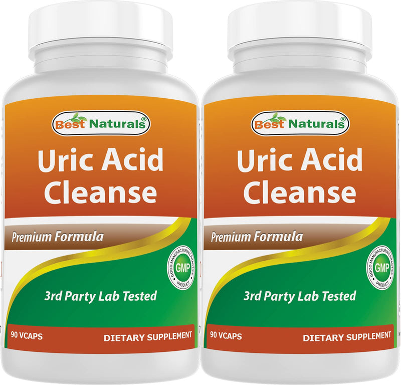 Best Naturals Uric Acid Cleanse Vitamins for Men and Women - 90 Veggie Capsules (90 Count (Pack of 2)) 90 Count (Pack of 2)