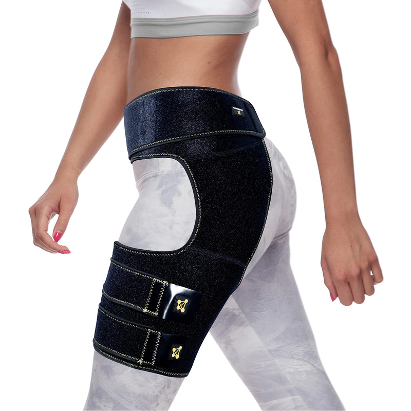 [Australia] - CopperJoint Hip Support Brace for Sciatica Pain Relief , Help Circulation - Hip Flexor Compression Wrap & Sciatic Nerve Brace for Comfort & Recovery - Hip Flexor Brace Black 