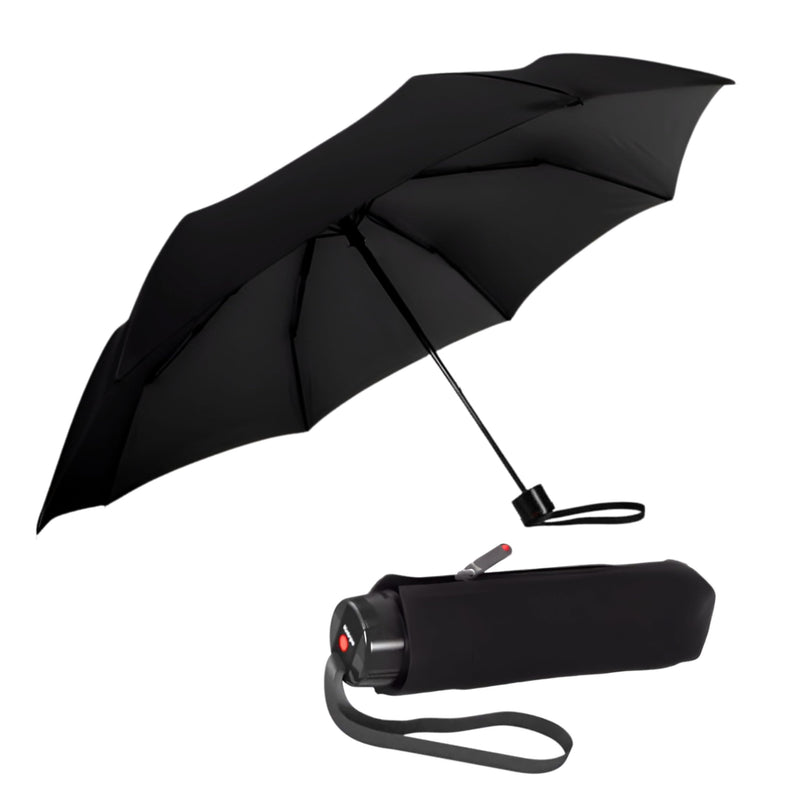 Knirps T.020 Small Manual Open Close Rain Umbrella - Compact Travel Umbrella for Adults Black