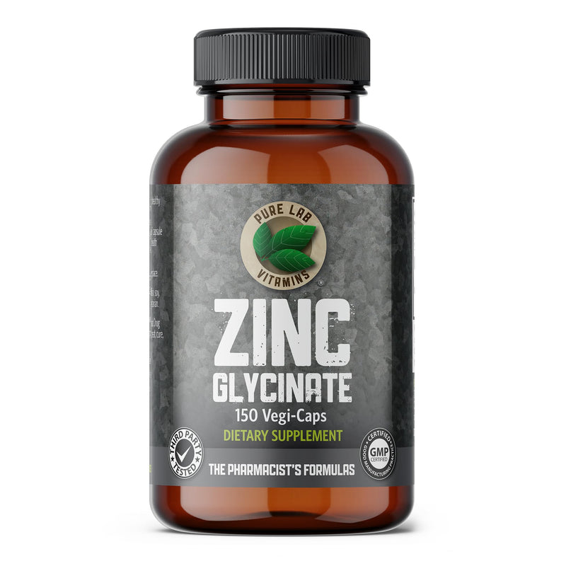 Pure Lab Vitamins Zinc Glycinate – 150 Vegi-caps