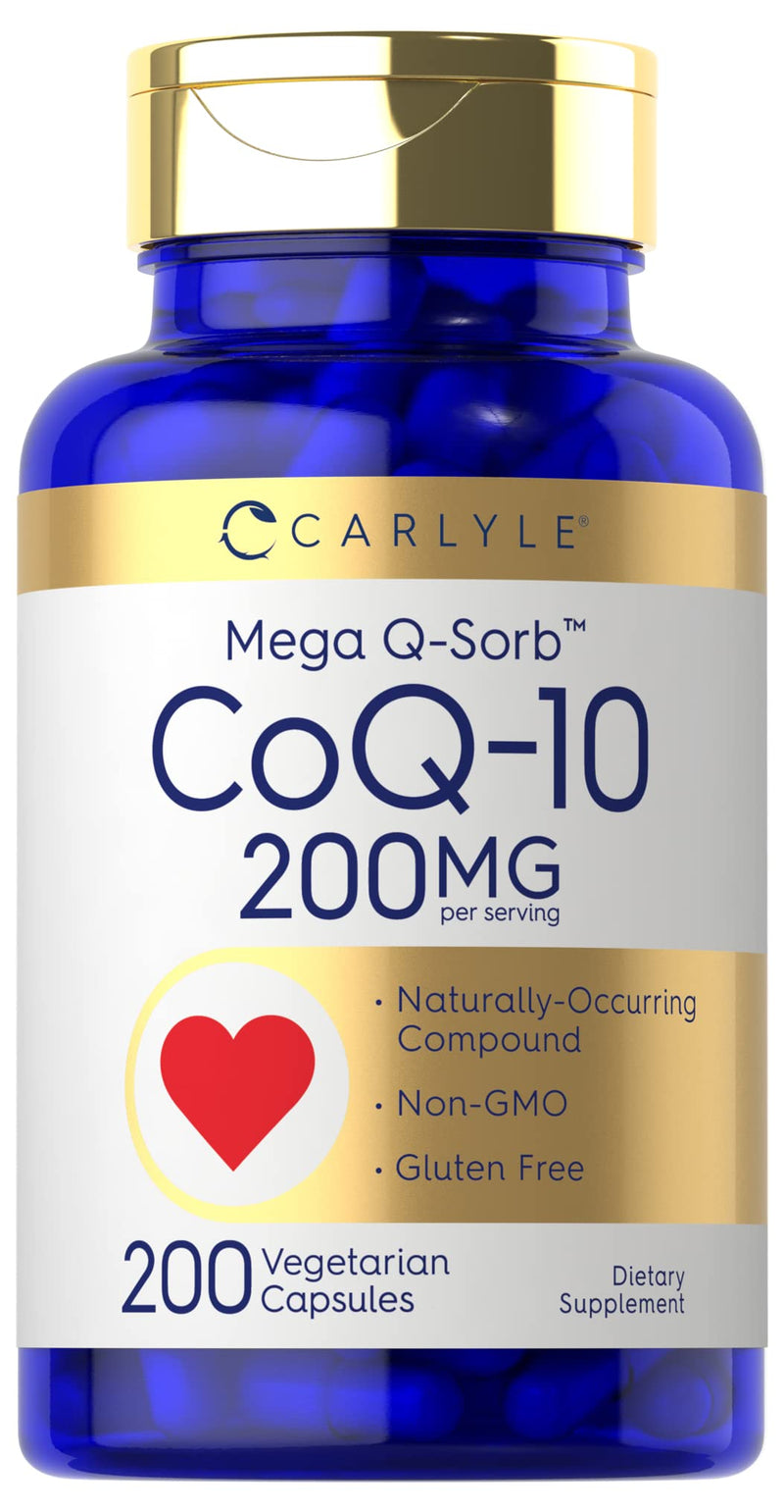[Australia] - Carlyle CoQ10 200mg | 200 Capsules | Mega Q-Sorb Coenzyme Q-10 | Vegetarian, Non-GMO, Gluten Free 
