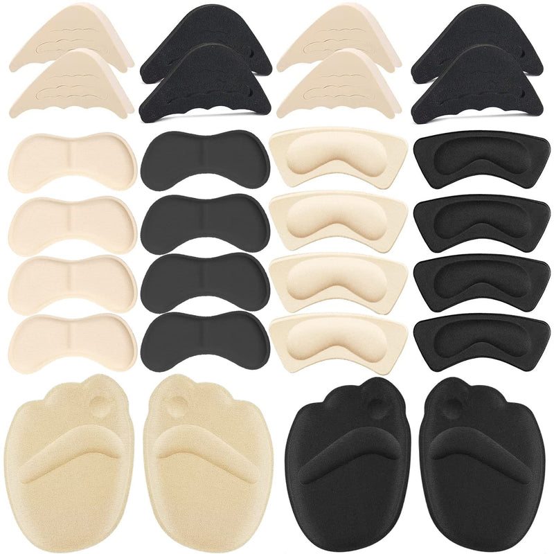 [Australia] - 16 Pairs Shoe Filler Heel Pads for Womens Shoes - Shoe Filler for Too Big Shoes Women with Toe Inserts, Toe Inserts for Too Big Fit 