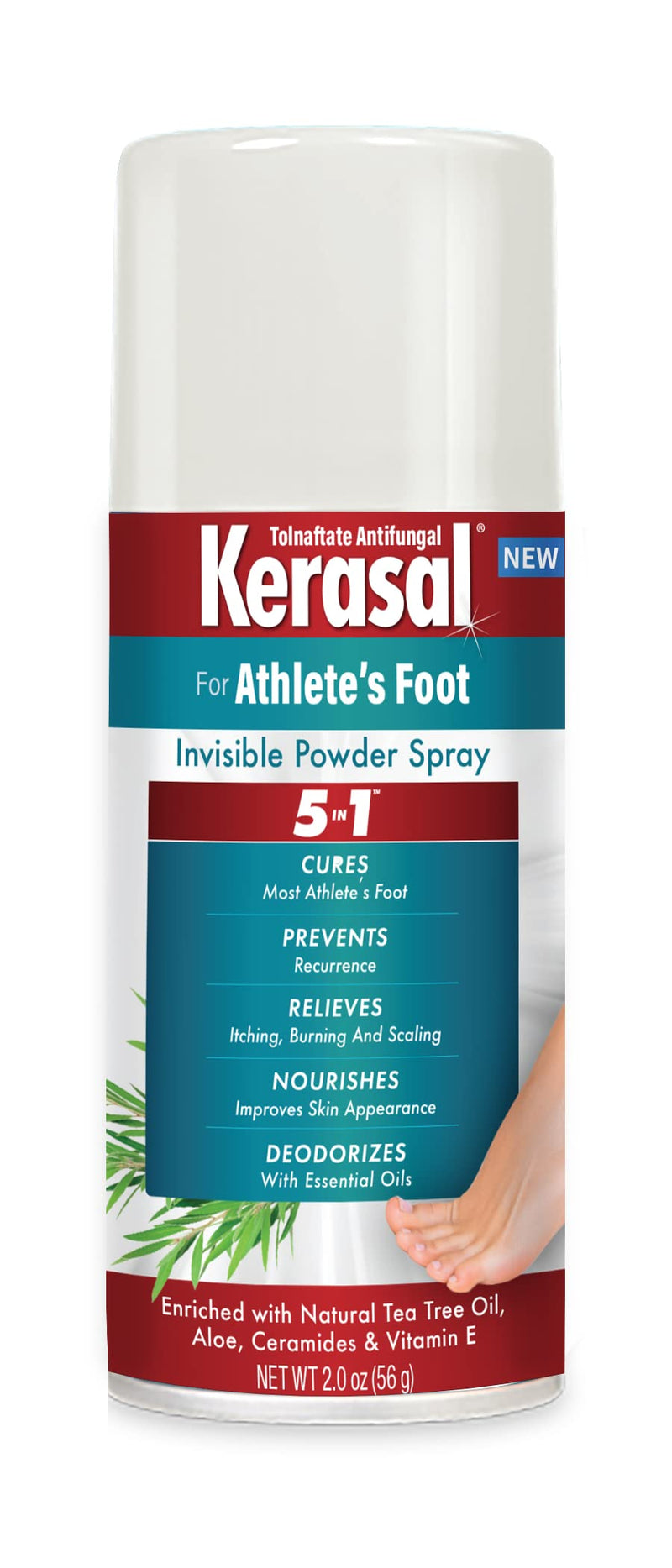 [Australia] - Kerasal 5-In-1 Athlete's Foot Invisible Powder Spray, Athlete's Foot Spray, 2 oz 